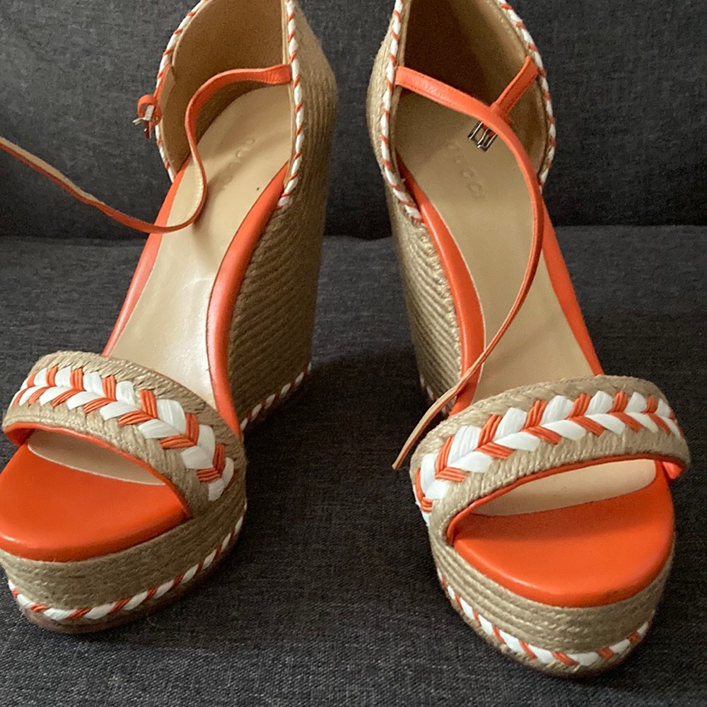 GUCCI Tiffany Espadrille Wedge Platform Sandals